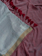 Women's Red Slub Saree