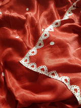 Women's Orange Modal Viscose Saree
