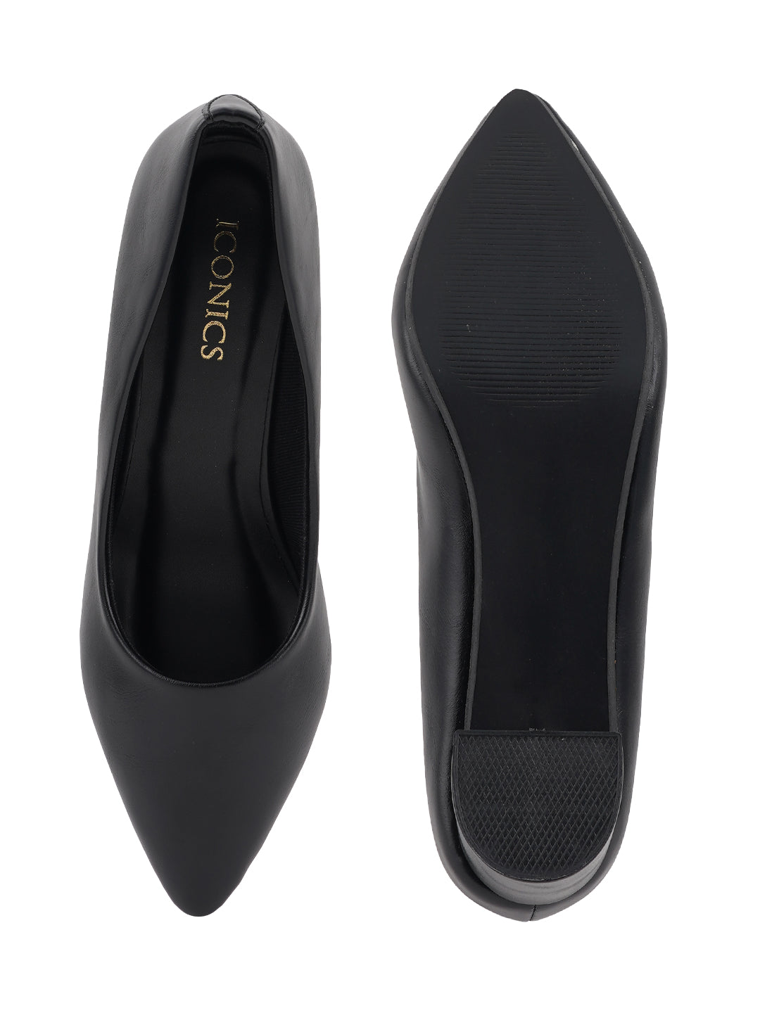 Women's Black Casual Slip-On Heels