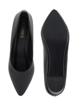 Women's Black Casual Slip-On Heels