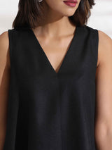 Women's Black Slub Dress