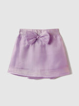Girls Oraganza Lavender Bow Skirt with White Top Set