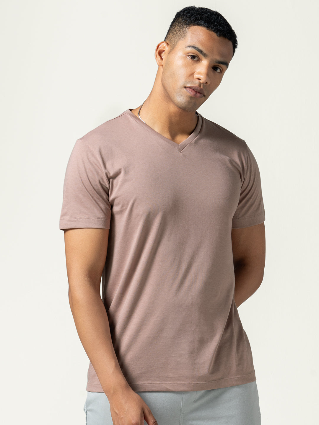 Men's Pink Casual Regular Fit Solid Half Sleeves Tshirt