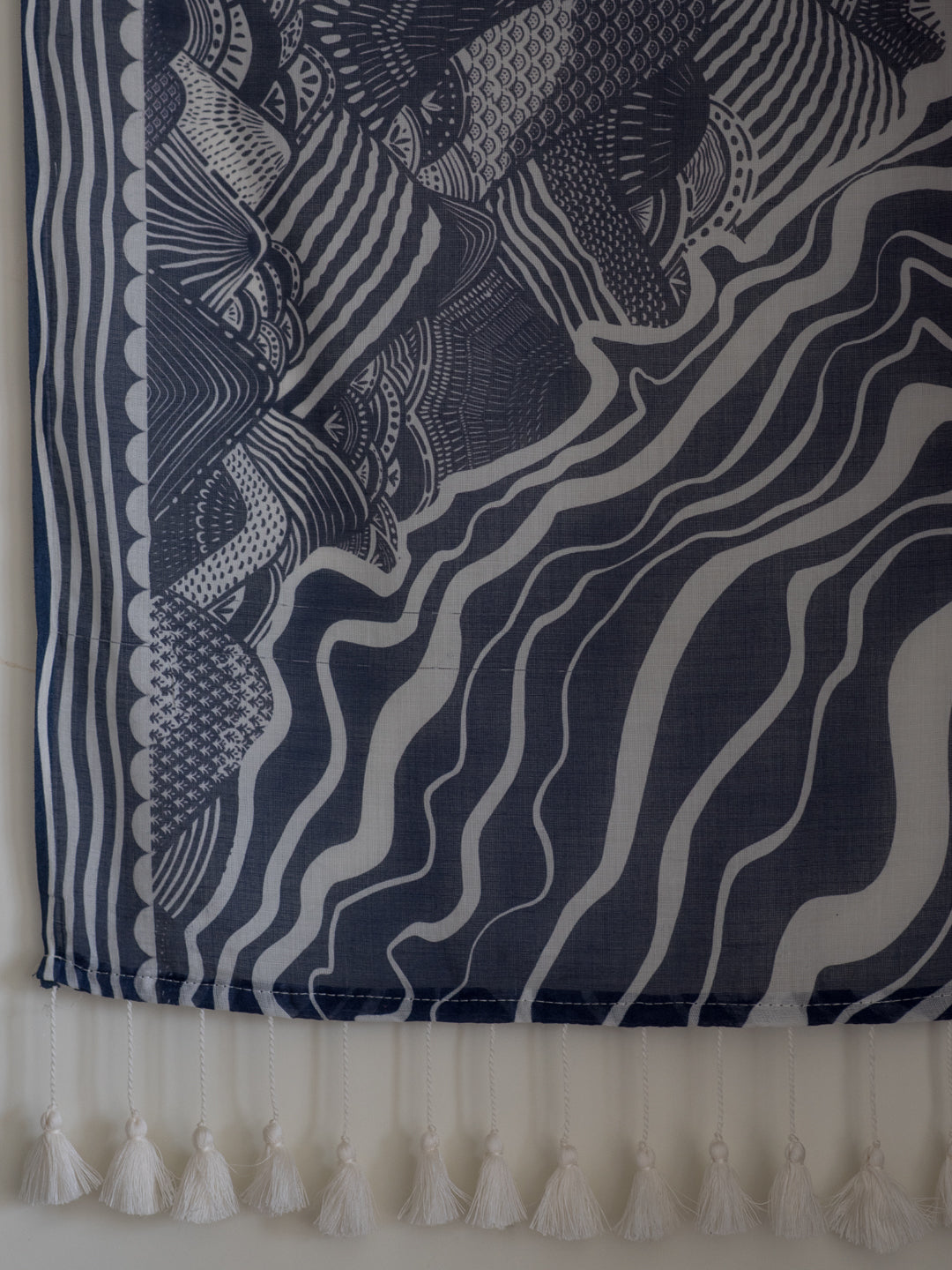 Women's Blue Cotton Viscose Saree