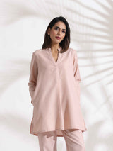 Women's Pink Slub Full Sleeve Top