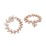 Women's Rose Gold Plated Circular Stud Earrings with Crystals