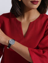Women's Red Slub Kurta Co-ord Set