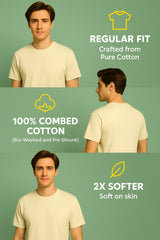 Men's White Casual Regular Printed Half Sleeves Tshirt