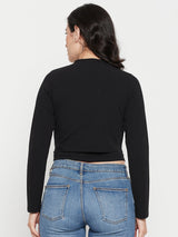 Women's Black Casual Full Sleeve Disney Top