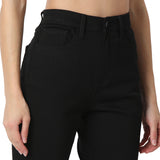 Women's Black Casual Boot Cut Fit Jeans
