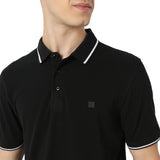 Men's Black Casual Slim Fit Solid Tshirt