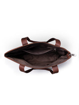 Women's Black Vegan Leather Finish Tote Bag - 15.5L