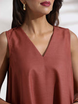 Women's Pink Slub Dress