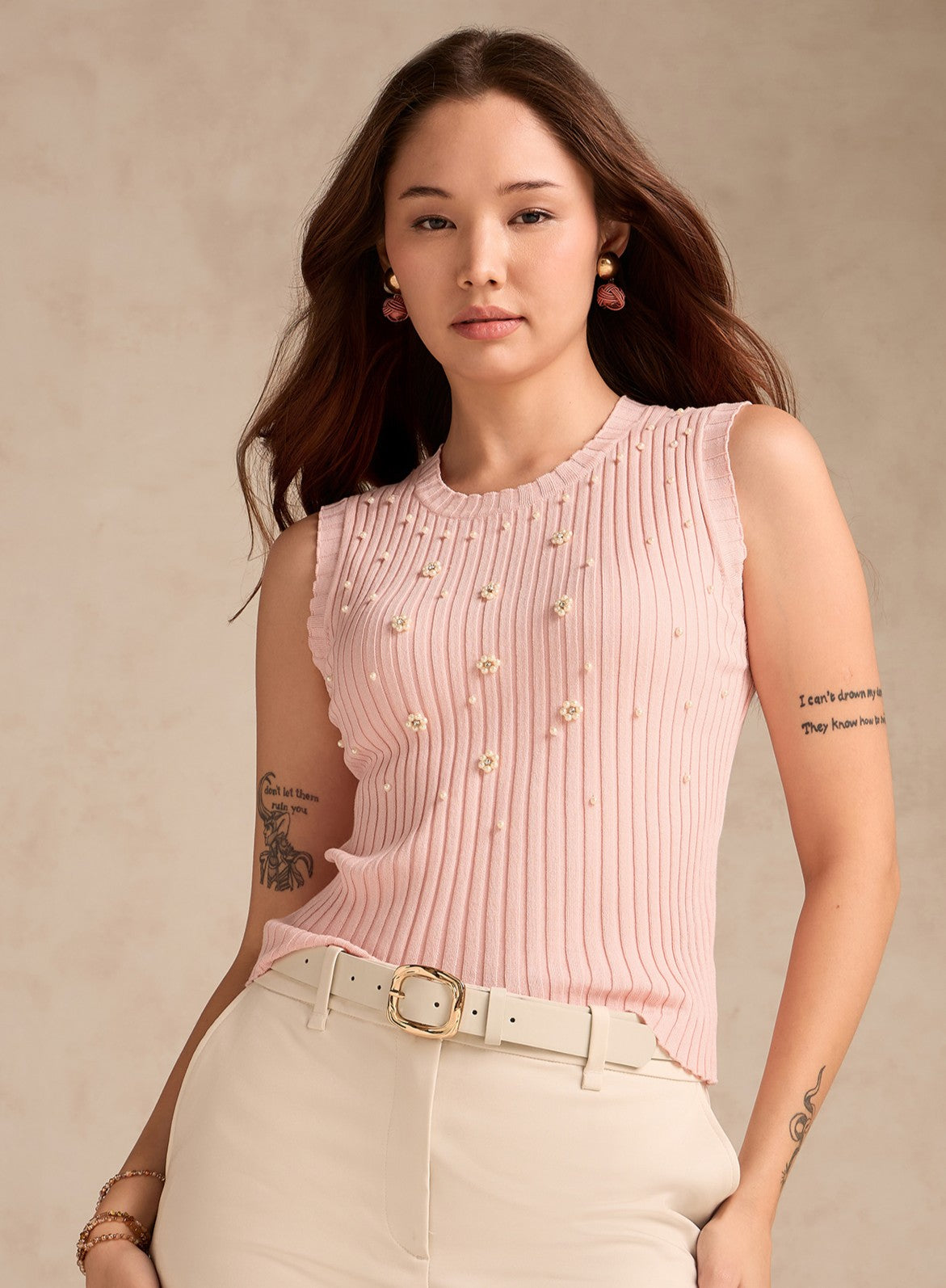 Women's Rose Gold Studded Tank