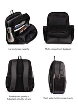 Women's Black Vegan Leather Finish Casual Backpack - 17.5L