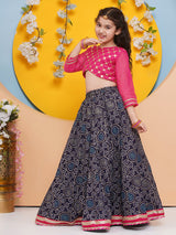 Girls Embroidered Mirror Work Ready to Wear Lehenga and Blouse with Dupatta