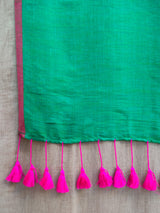 Women's Blue Cotton Blend Saree