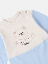 Boys Blue Casual Printed Sleepsuit