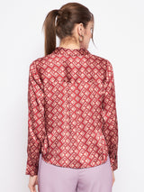 Women's Rosewood Casual Full Sleeve Printed Shirt