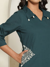 Women's Cowrie-Shell Embellished Kurta Set