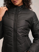 Women's Black Casual Solid Full Sleeves Jacket