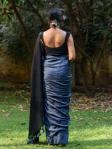 Women's Gray Cotton Blend Saree