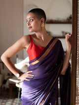 Women's Purple Pure Cotton Saree