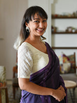 Women's Purple Pure Cotton Saree