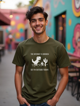 Men's Green Casual Regular Printed Half Sleeves Tshirt