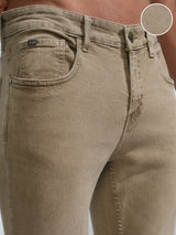 Men's Khaki Casual Solid Comfort Stretchable Jeans