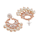 Women's Rose Gold Plated Beautiful Pearl Drop Earrings