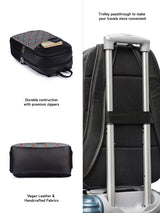 Women's Green Vegan Leather Finish Casual Backpack - 15L