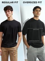 Men's White Casual Oversize Printed Half Sleeves Tshirt