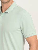 Mens Green Casual Regular Fit Solid Half Sleeves Polo Tshirt