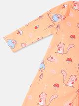 Boys & Girls Peach Casual Sleepsuit - Pack of 2