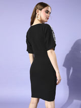 Women's Black Party Wear Bodycon Dress