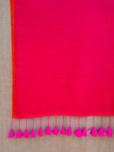 Women's Red Cotton Blend Saree