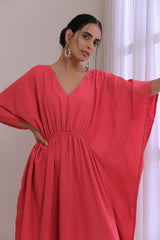 Women's Pink Casual Textured Dress