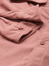 Men's Pink Casual Regular Fit Solid Full Sleeves Shirt