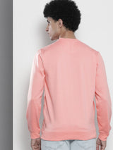 Men's Red Casual Round Neck Solid Full Sleeves Sweatshirt