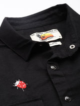 Men's Black Casual Regular Fit Floral Full Sleeves Shirt