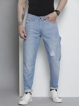 Men's Carpenter Fit Distressed Mid Rise Denim Cargo