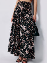 Women's Black Casual A-Line Skirt