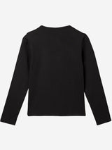 Girls Black Casual Solid Regular Fit Full Sleeves Tshirt