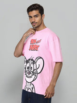 Men's Boxy Tom & Jerry Printed Round Neck Tshirt