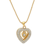 Gold and Rhodium Plated Trendy Heart Designer Pendant with chain for Girls and Women