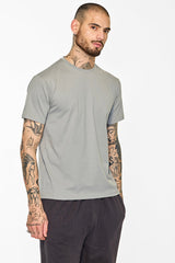 Men's Grey Casual Slim Fit Solid Half Sleeves Tshirt
