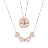 Women's Magnetic Heart Clover Pendant Necklace