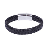 Men's Avrum Black Leather Bracelet