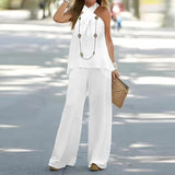 Women's White Casual Regular Fit Solid Co-ord Sets